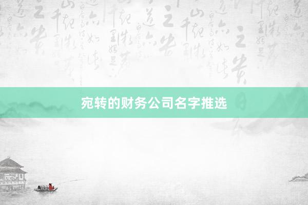 宛转的财务公司名字推选